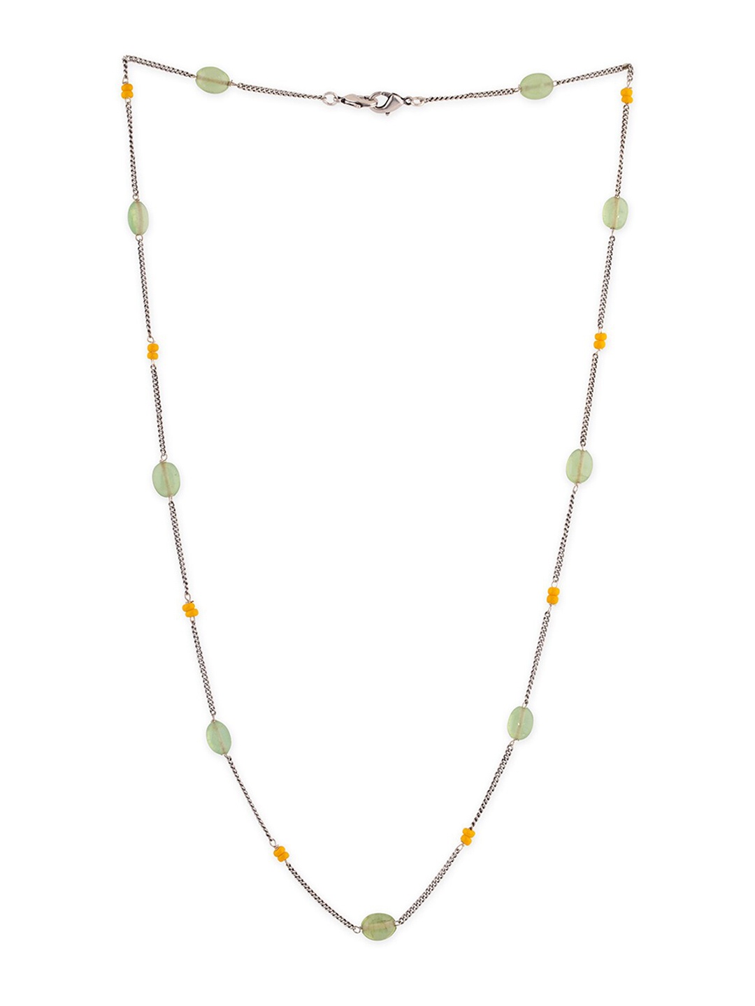 

Voylla Mask Chains Beaded Chain, Silver