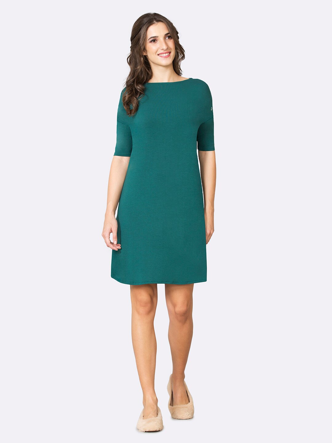 

Van Heusen Boat Neck Regular Nightdress, Green