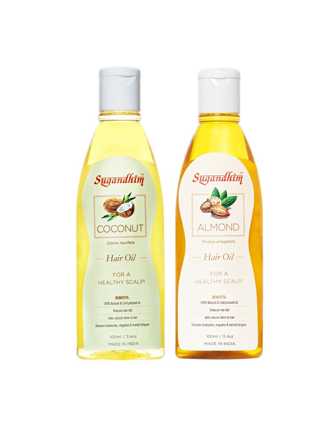 

Sugandhim Set Of 2 Almond & Coconut Oil 200ml, White