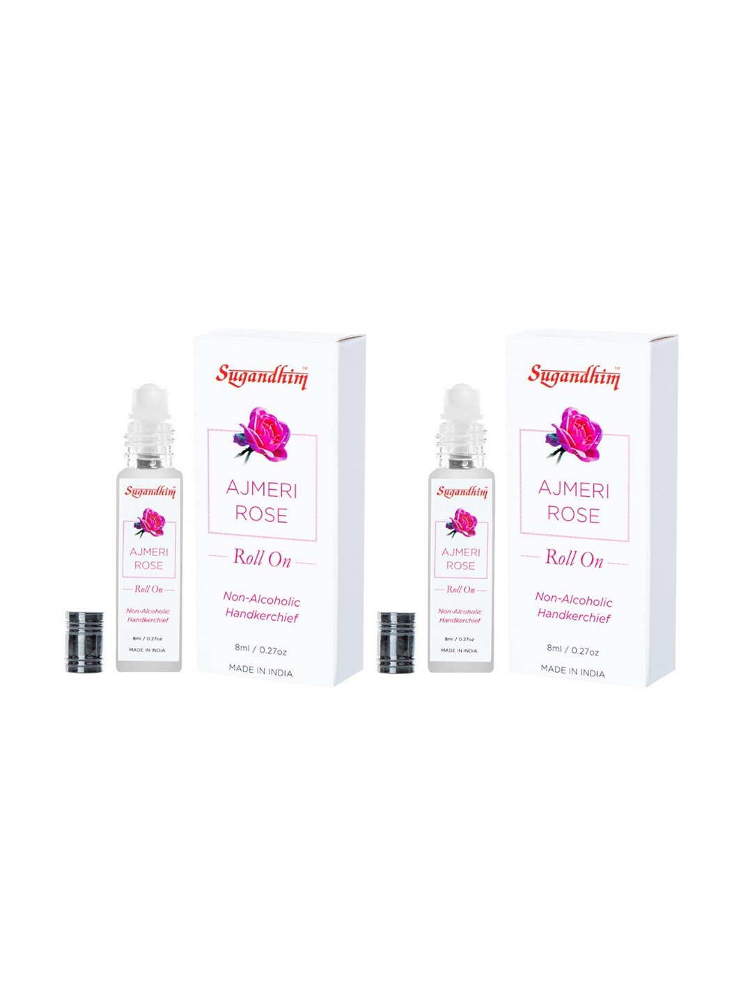 

Sugandhim Set Of 2 Roll On Attar Ittar Ajmeri Rose(Gulaab) Combo, Red