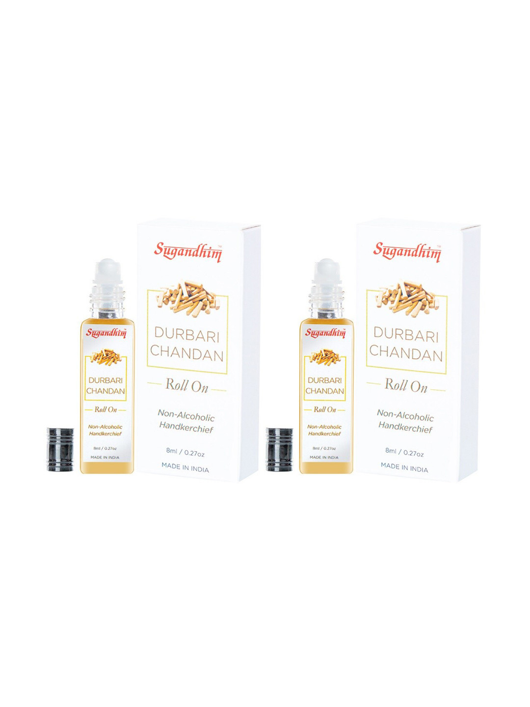 

Sugandhim Set Of 2 Roll On Attar Ittar Durbari Chandan 16ml, Yellow
