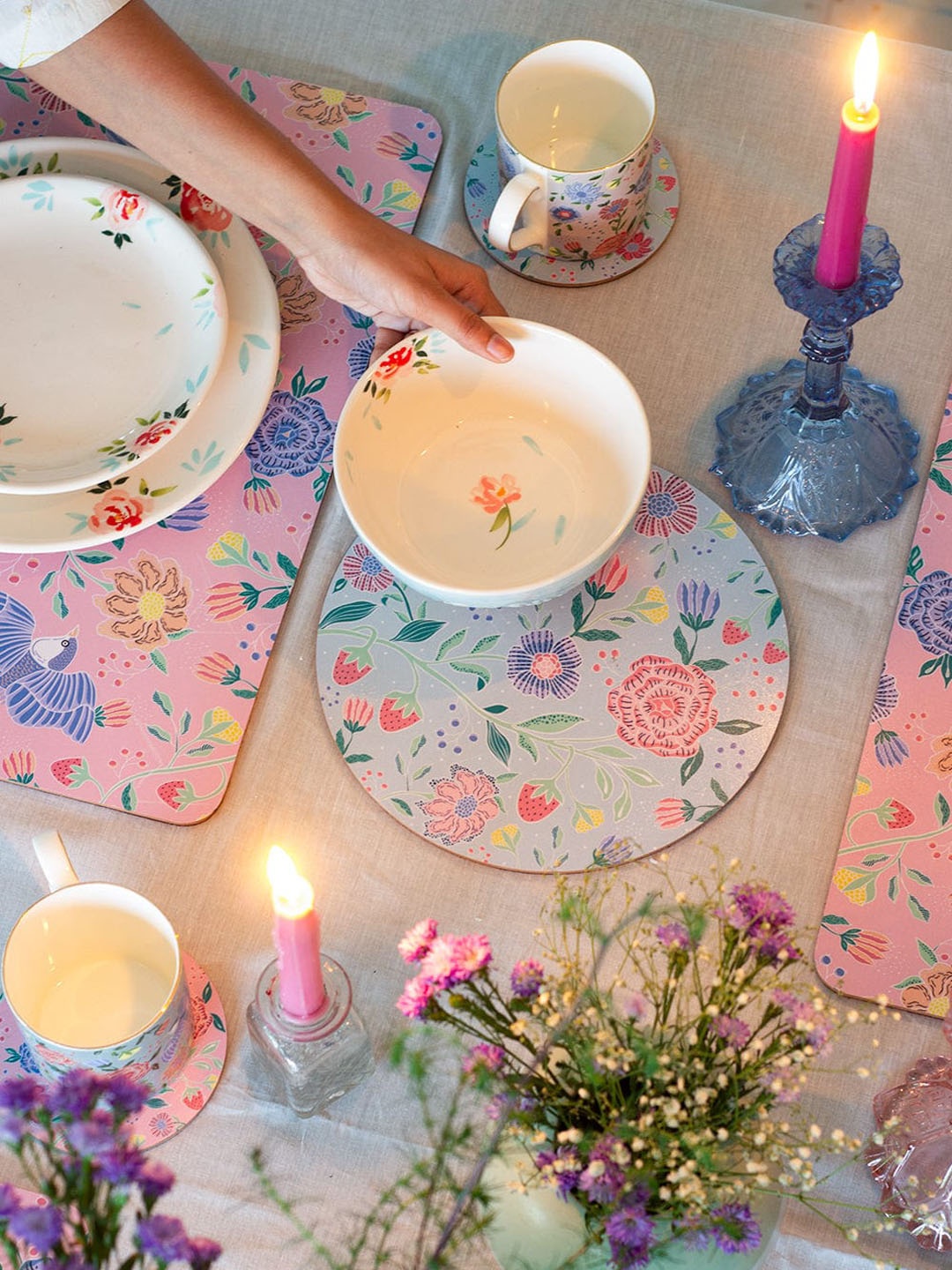 

The Wishing Chair Set Of 2 Pink Printed Trivets