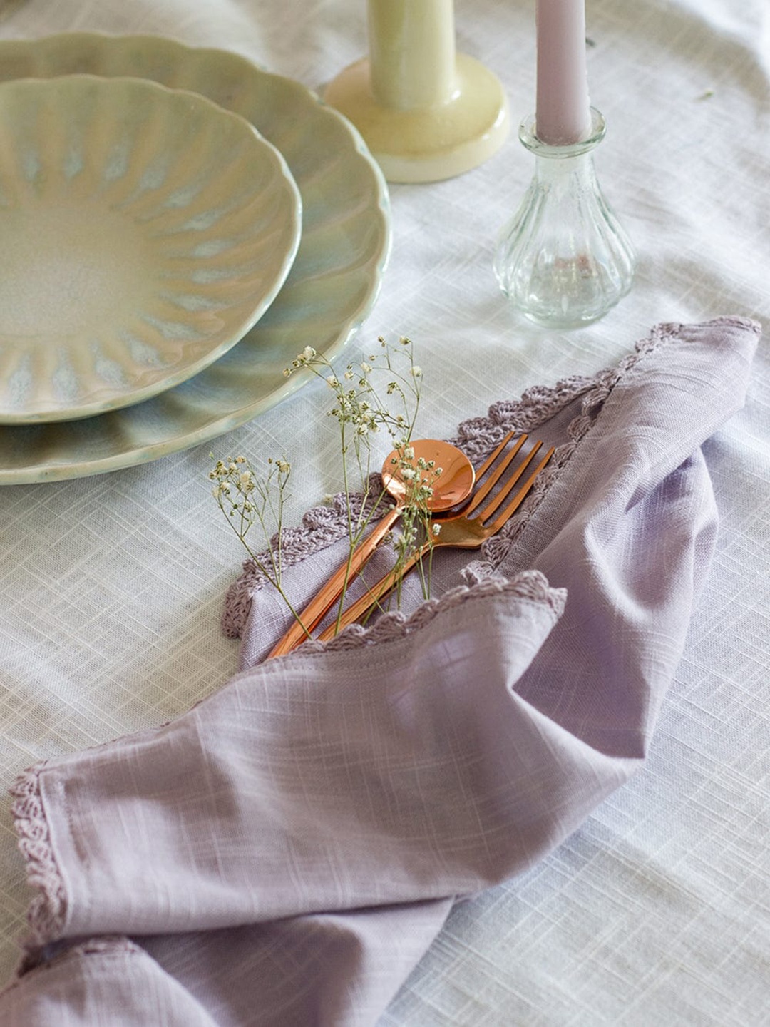 

The Wishing Chair Set Of Lavender 6 Solid Cotton Table Napkins