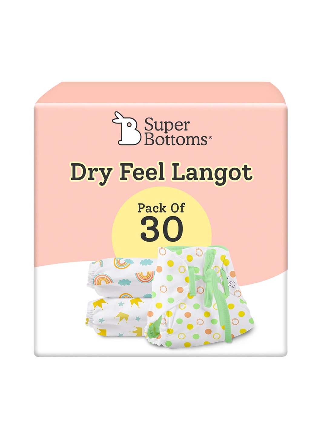 

SuperBottoms Infants Set Of 30 Sustainable Dry Feel Langot, Green