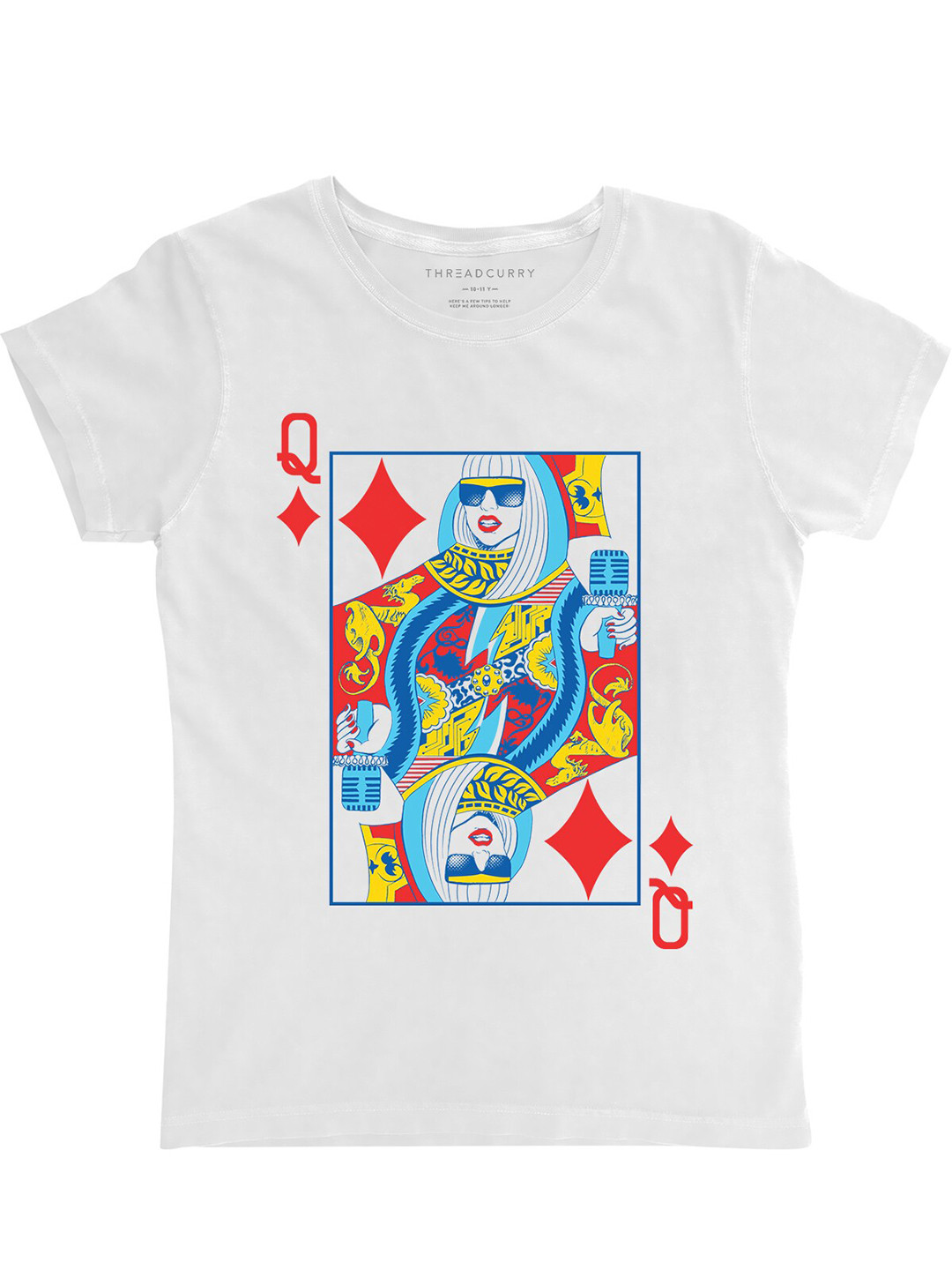 

THREADCURRY Girls White Printed T-shirt