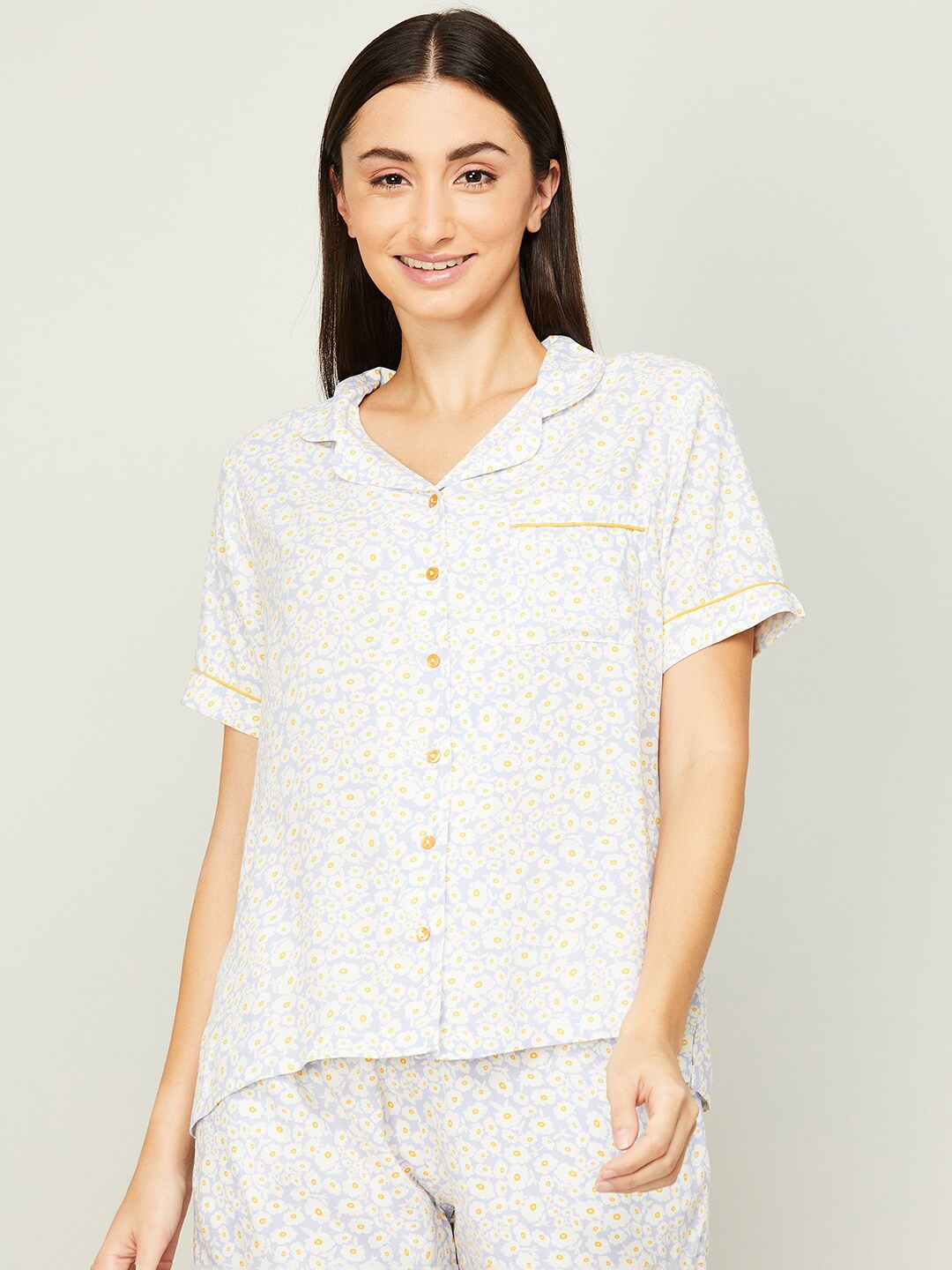 

Ginger by Lifestyle Women Printed Shirt with Shorts, Blue