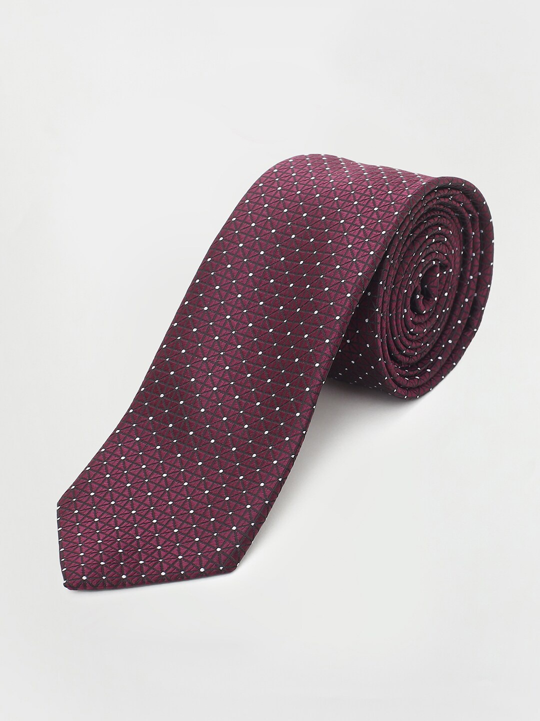 

CODE by Lifestyle Men Purple & White Printed Broad Tie