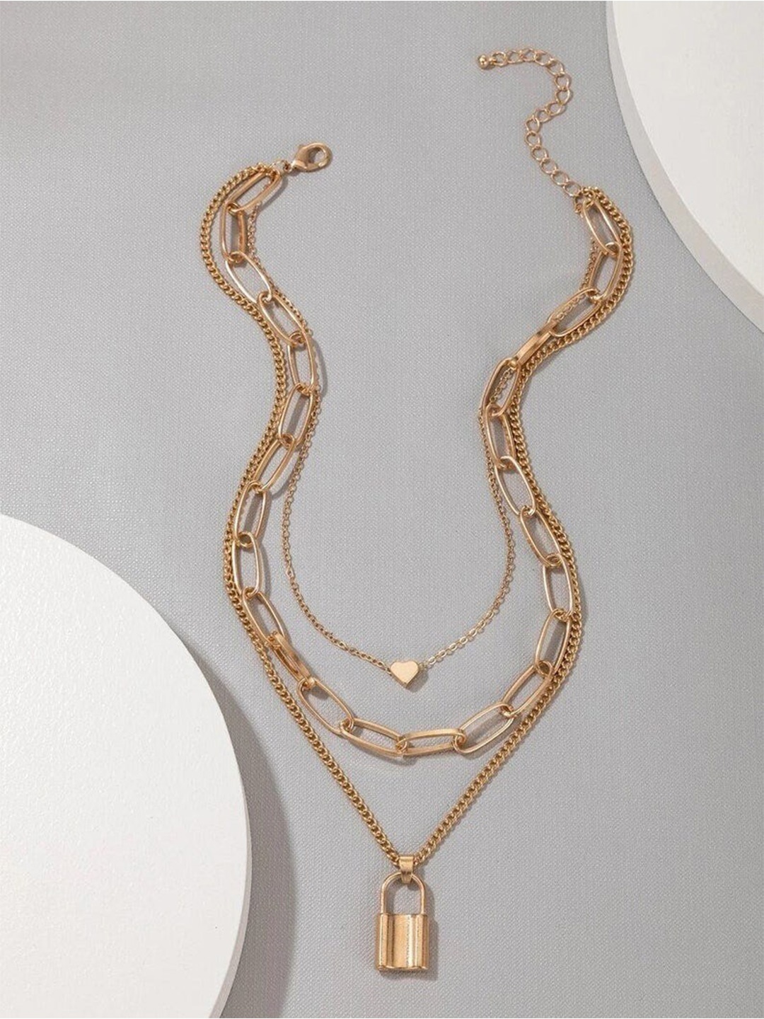

Pinapes Women Gold-Toned Gold-Plated Layered Necklace
