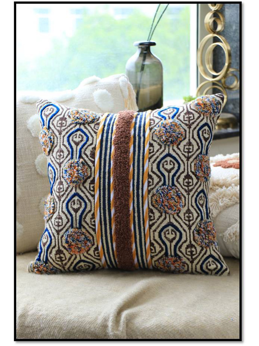 

HERE&NOW Square Cushion Cover, Brown