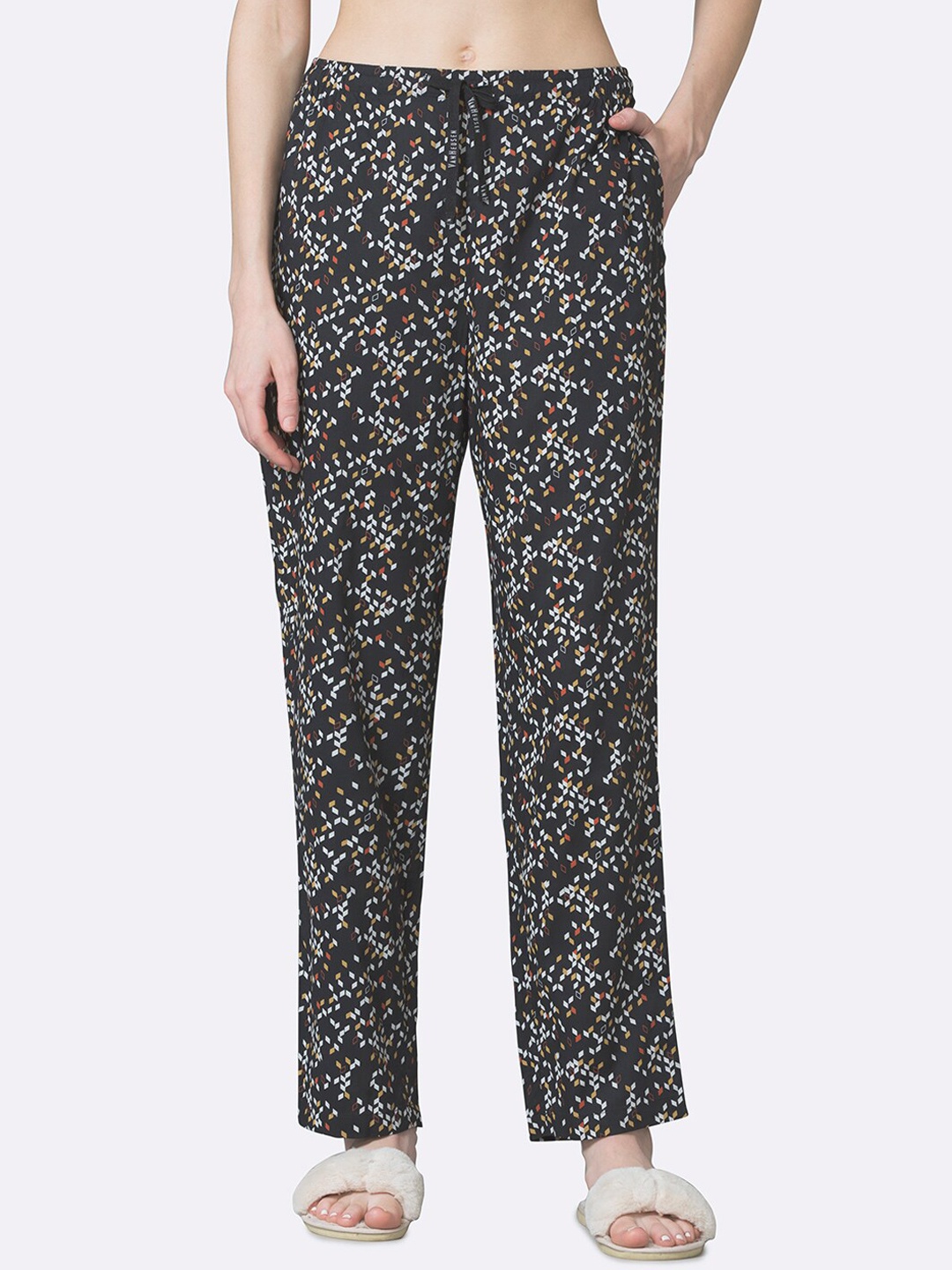 

Van Heusen Women Printed Lounge Pants, Black