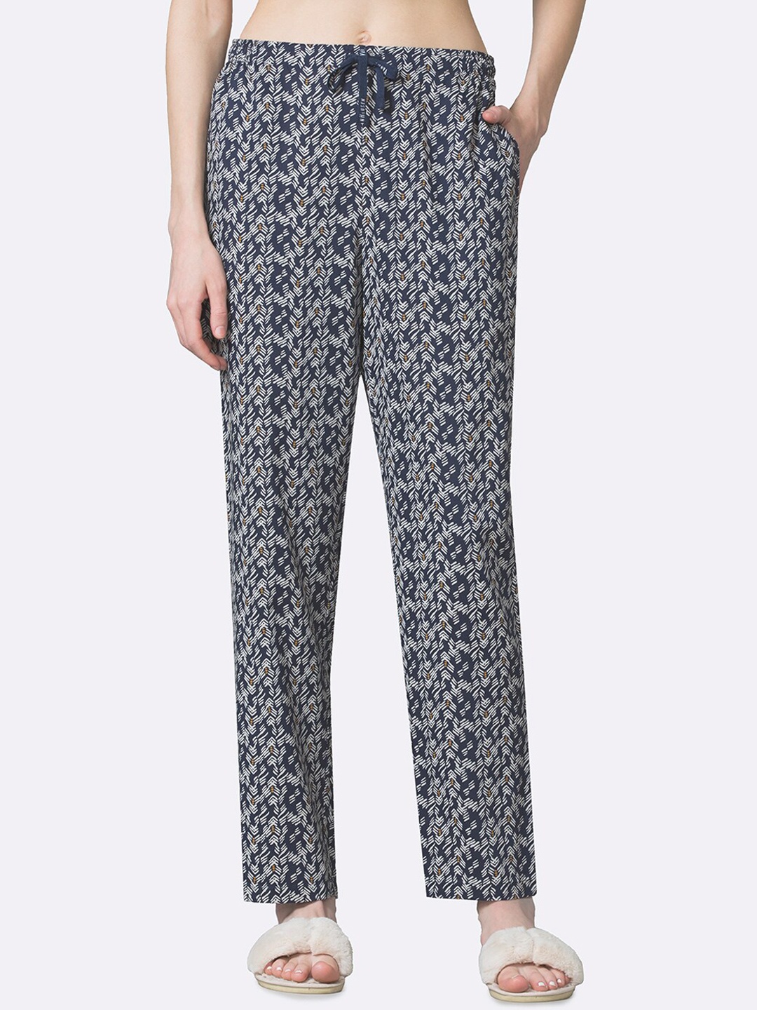

Van Heusen Women Printed Lounge Pants, Navy blue
