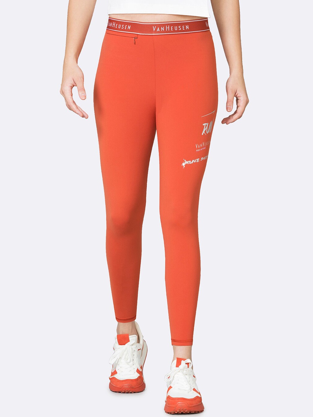 

Van Heusen Women Snug Fit Printed Tights, Orange