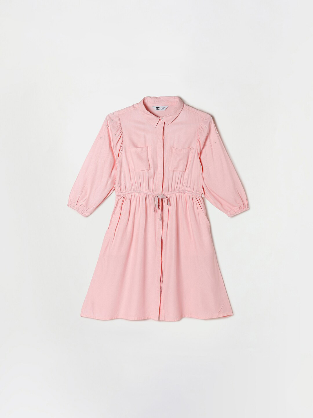 

Fame Forever by Lifestyle Girls Pink Solid Shirt Dress