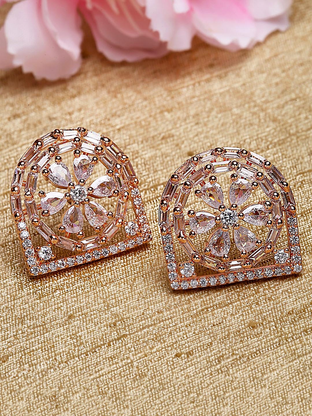 

KARATCART Rose Gold Plated Classic Studs Earrings