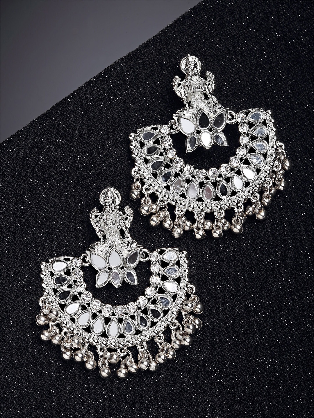 

KARATCART Silver-Toned Classic Drop Earrings