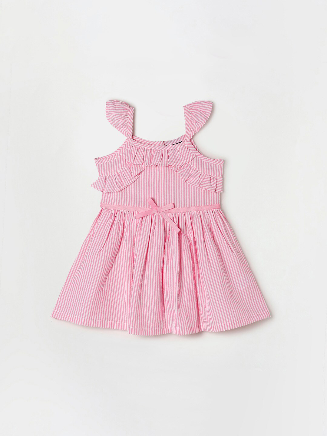

Juniors by Lifestyle Girls Pink Striped Fit and Flare Dress