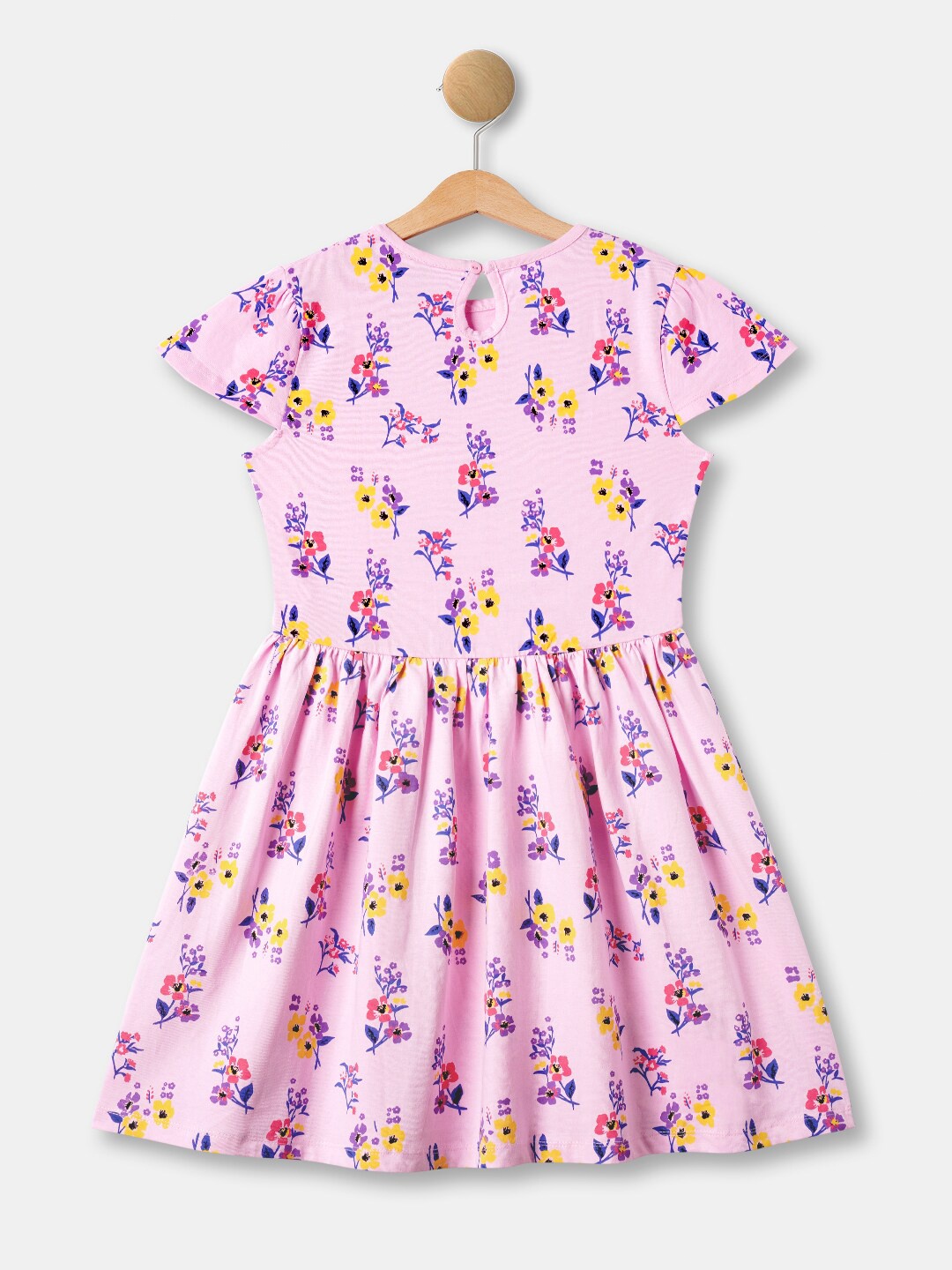 

R&B Girls Pink Floral Printed Fit and Flare Dress