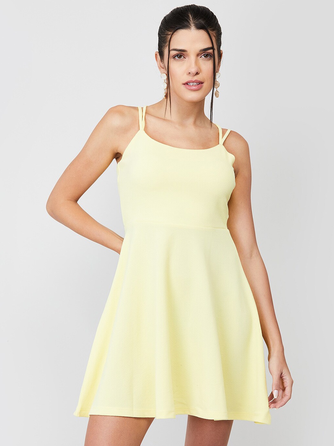 

Ginger by Lifestyle Green Solid Fit & Flare Dress