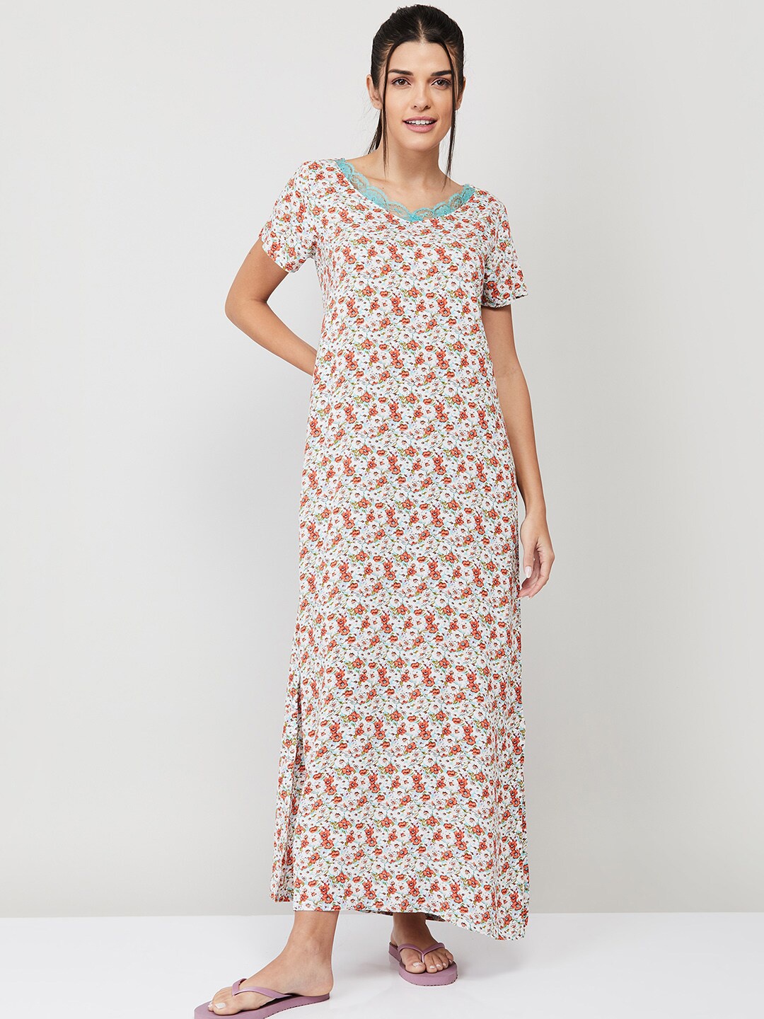 

Ginger by Lifestyle Green Printed Maxi Nightdress