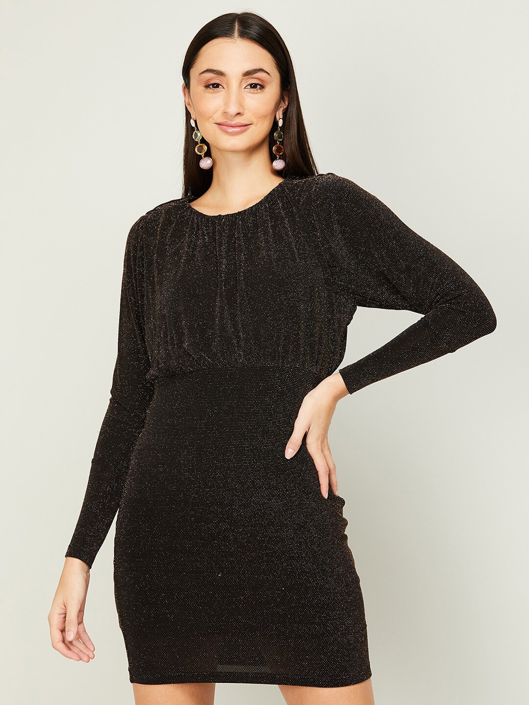 

Ginger by Lifestyle Black Solid Bodycon Dress