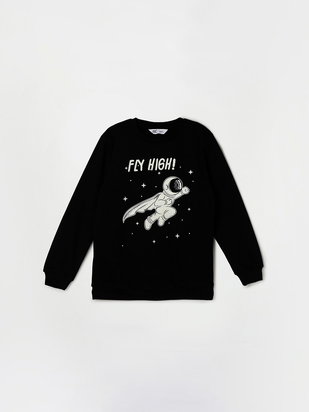 

Fame Forever by Lifestyle Boys Graphic Printed Long Sleeves Cotton Pullover Sweatshirt, Black