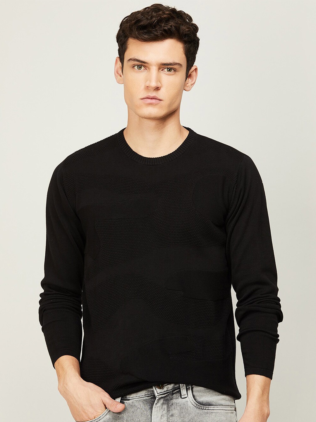 

Forca Men Black Solid Pure Cotton Sweatshirt