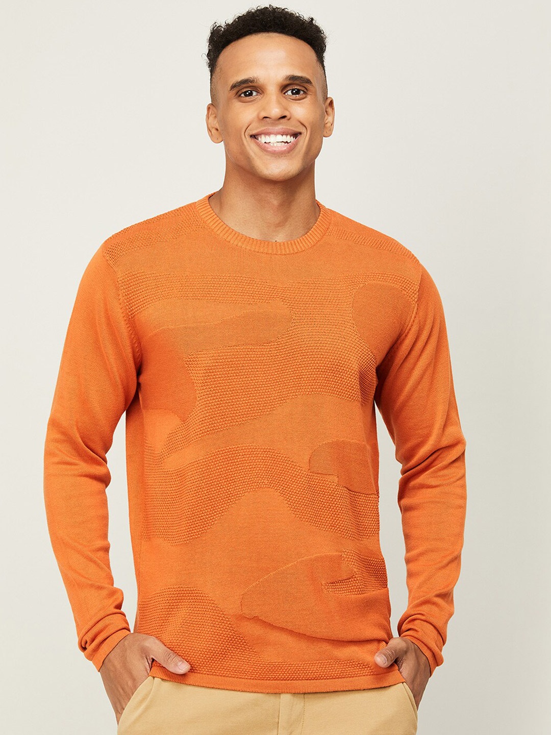 

Forca Men Brown Pure Cotton Sweatshirt, Rust