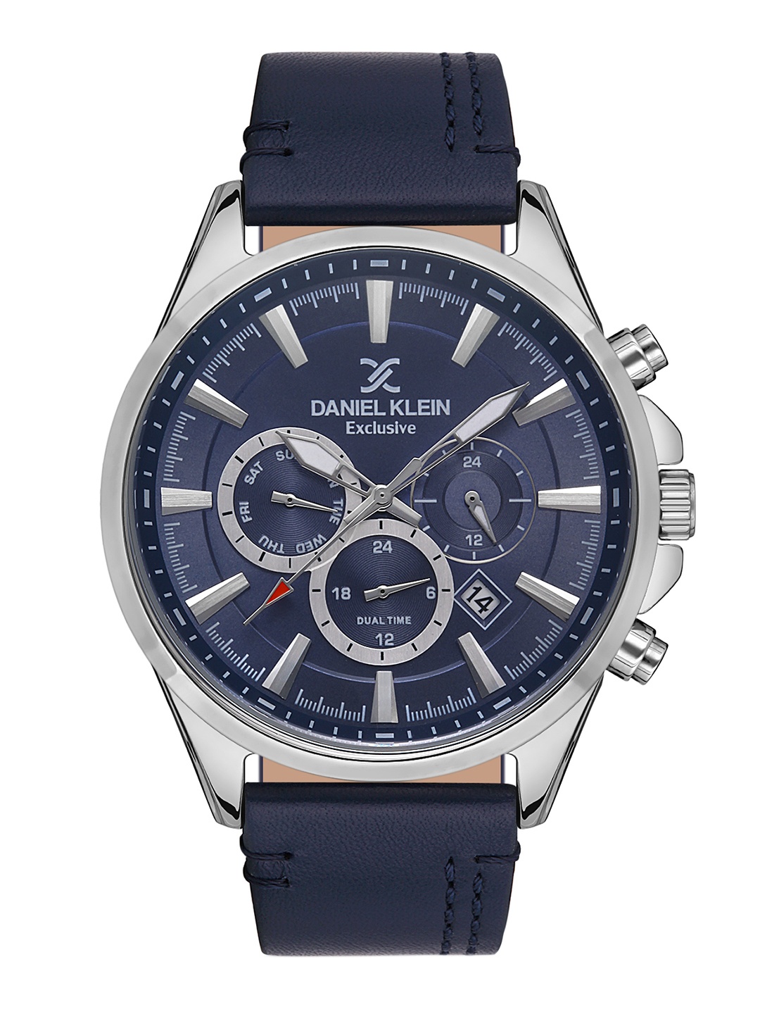 

Daniel Klein Exclusive Men Blue Dial & Blue Leather Strap Analogue Watch-DK.1.13278-2_OR