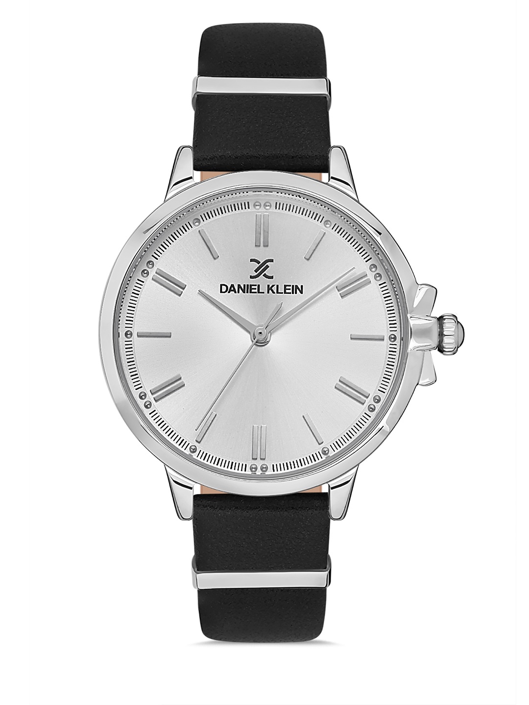 

Daniel Klein Trendy Women Silver-Toned Dial & Black Straps Analogue Watch DK.1.13260-1