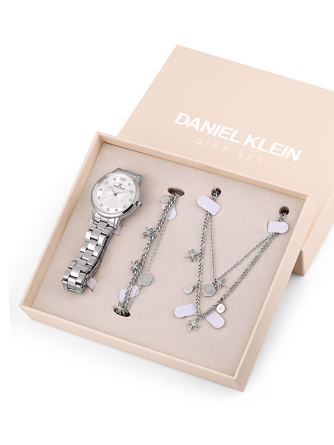 

Daniel Klein Women Silver-Toned Embellished Watch Gift Set DK.1.13285-1