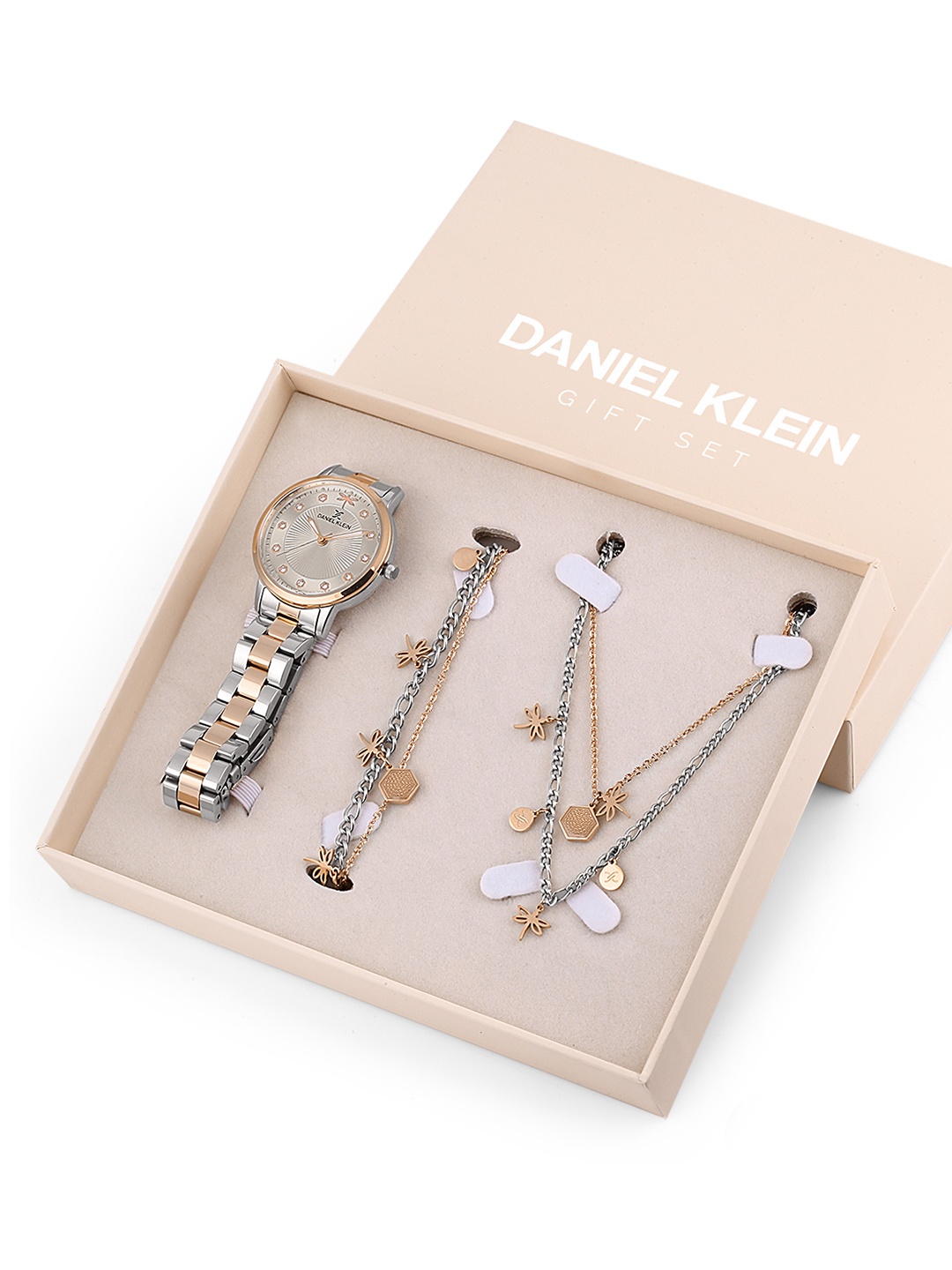 

Daniel Klein Women Grey Embellished Watch Gift Set DK.1.13285-4_OR