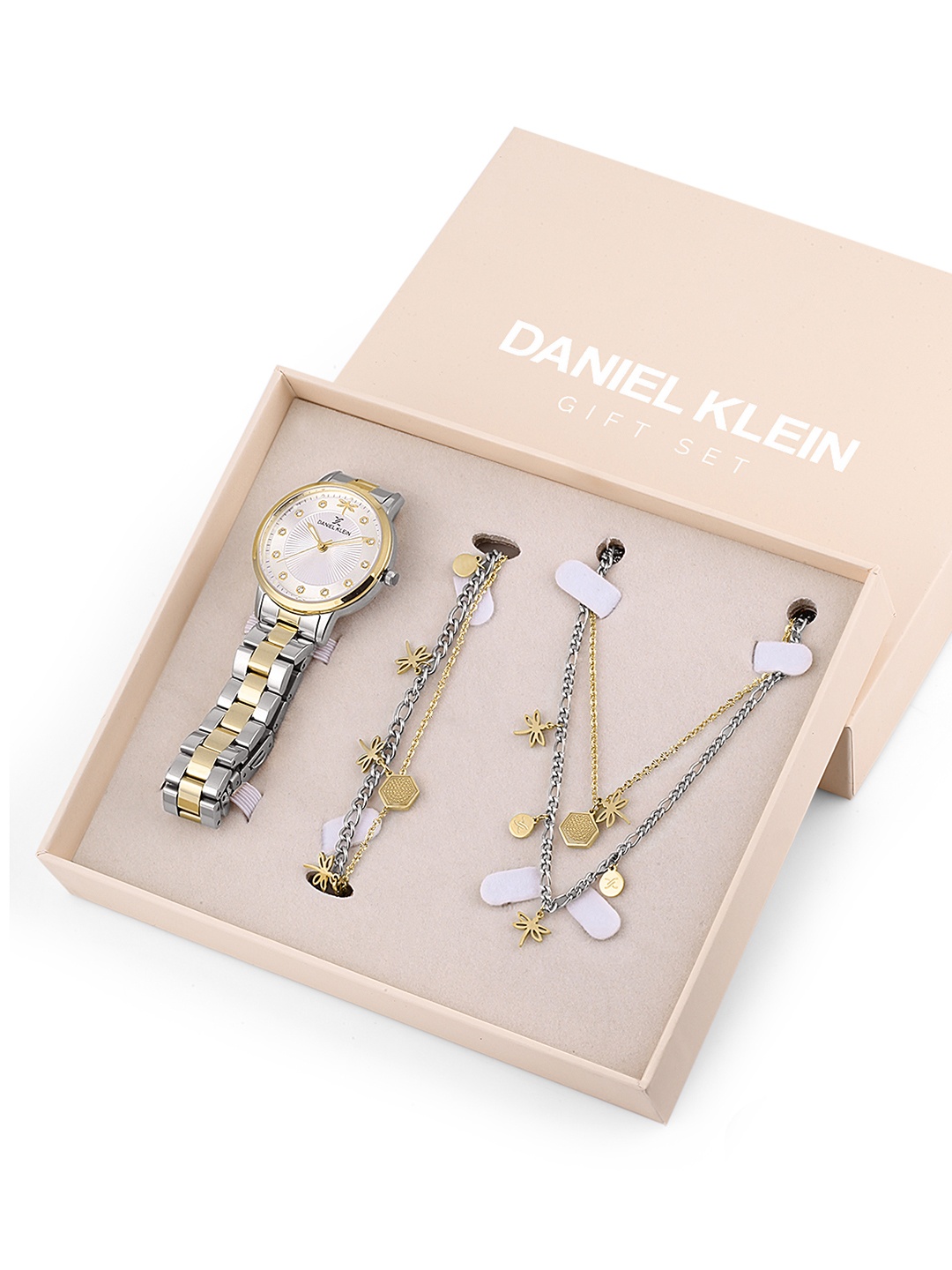 

Daniel Klein Women Silver-Toned Embellished Watch Gift Set DK.1.13285-2