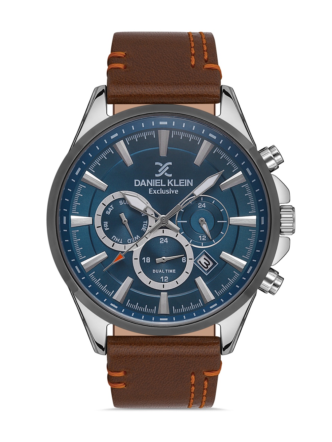 

Daniel Klein Exclusive Men Blue Dial & Brown Strap Analogue Watch DK 1 13278-3_OR