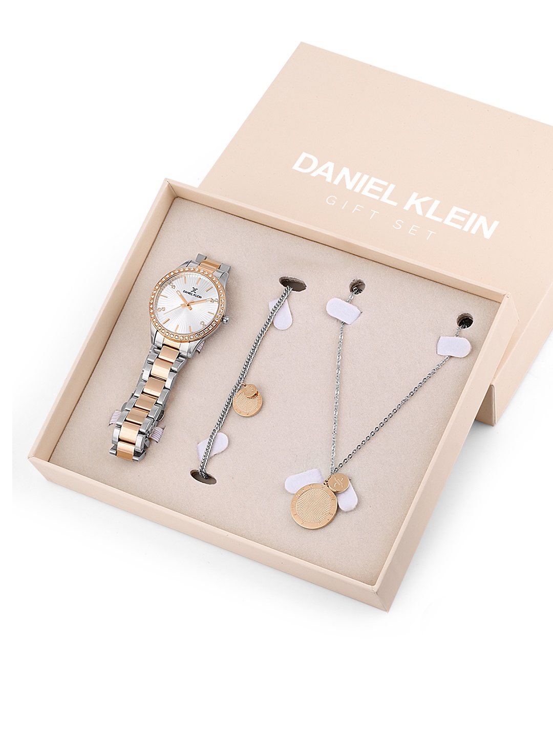 

Daniel Klein Women Silver & Gold-Toned Watch Gift Set-DK.1.13284-3_OR