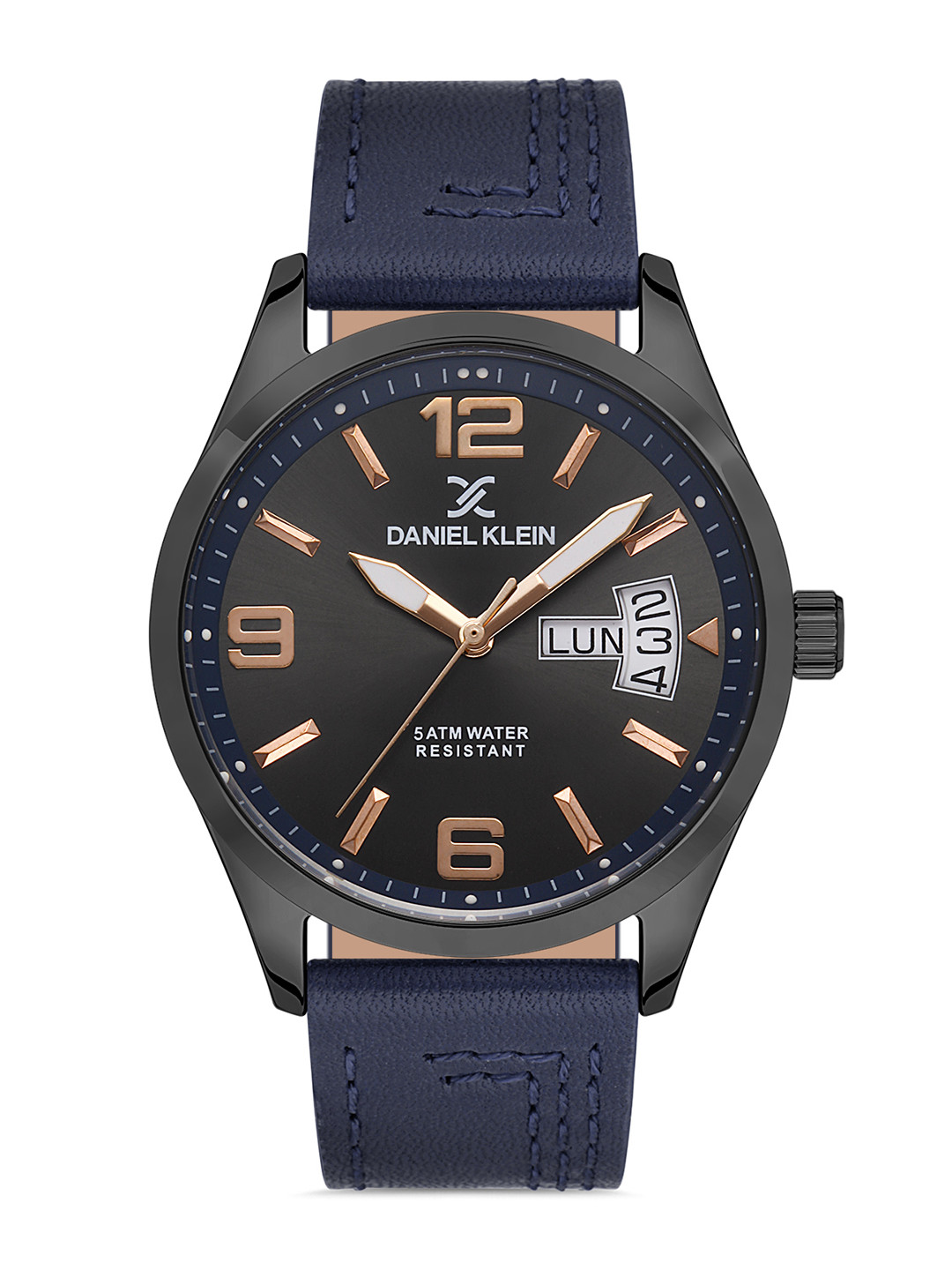

Daniel Klein Premium Men Black Dial & Blue Leather Straps Analogue Watch DK.1.13266-5
