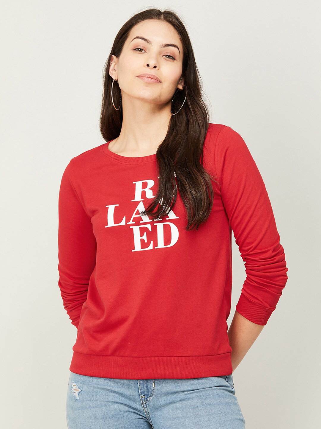 

Fame Forever by Lifestyle Women Red Printed Sweatshirt
