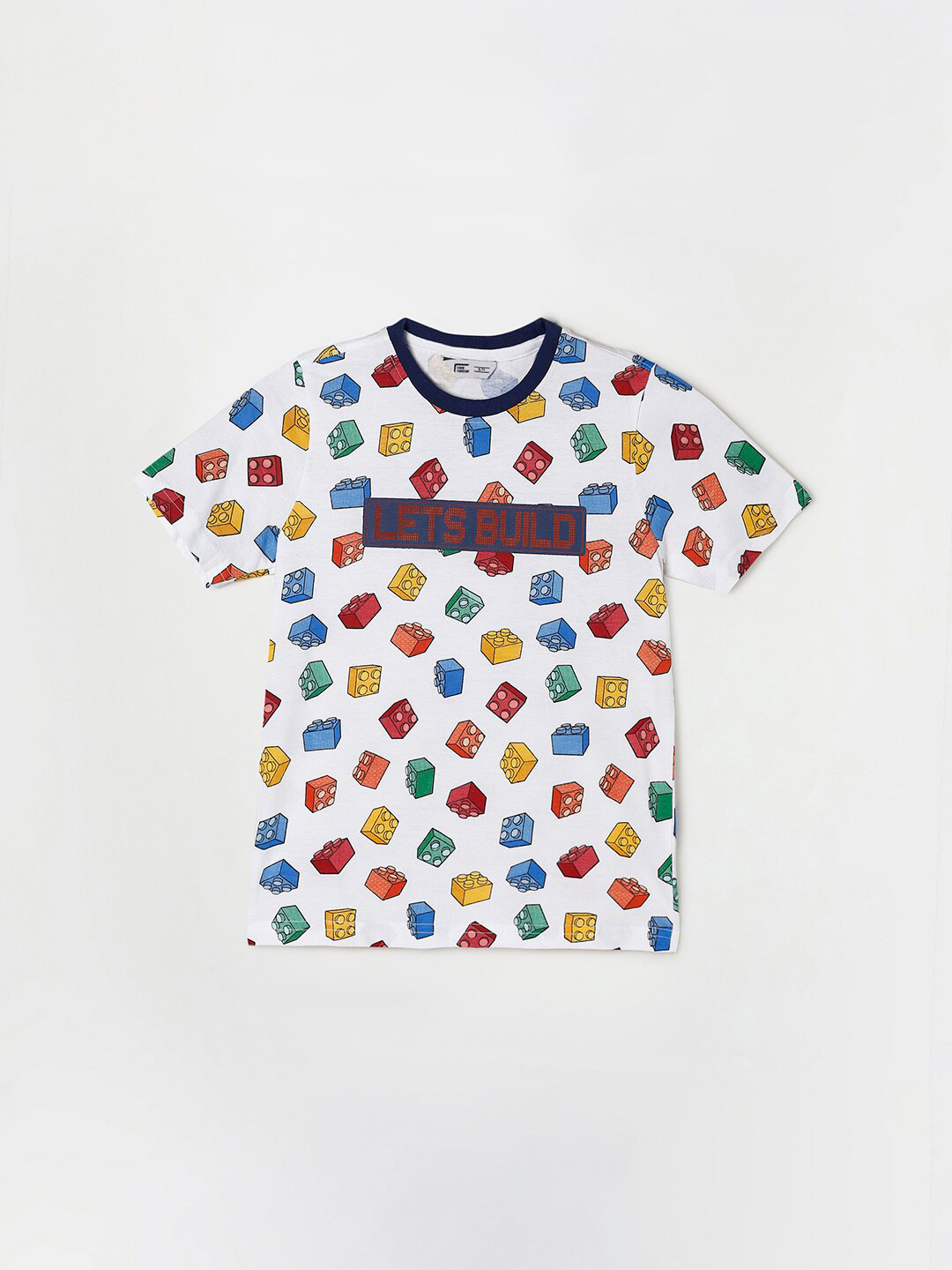 

Fame Forever by Lifestyle Boys White & Red Printed Pure Cotton T-shirt