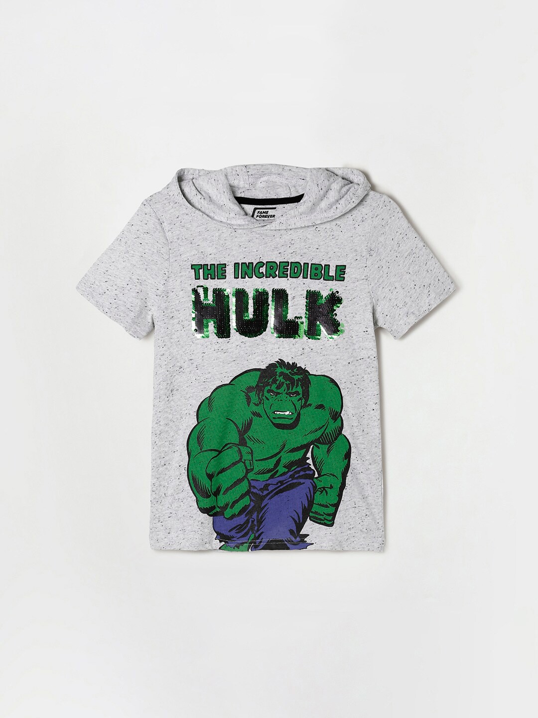 

Fame Forever by Lifestyle Boys White Hulk Printed Pure Cotton T-shirt