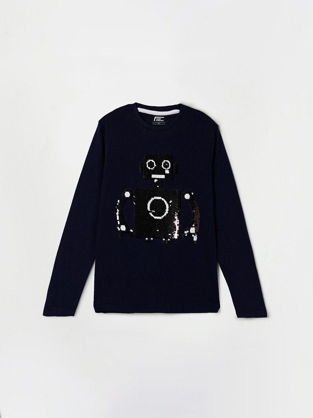 

Fame Forever by Lifestyle Boys Navy Blue & Black Pure Cotton T-shirt