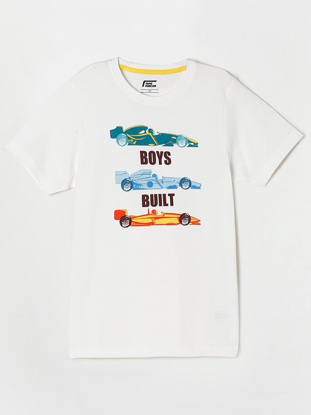 

Fame Forever by Lifestyle Boys White Printed Pure Cotton T-shirt