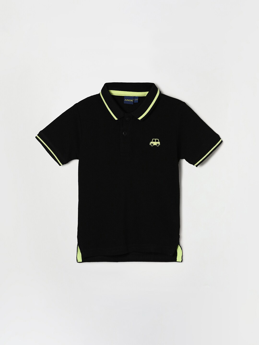 

Juniors by Lifestyle Boys Black Polo Collar Pure Cotton T-shirt
