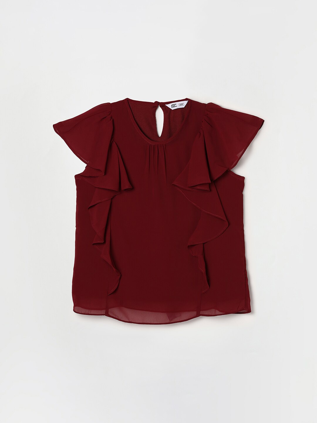 

Fame Forever by Lifestyle Women Maroon Ruffles Top