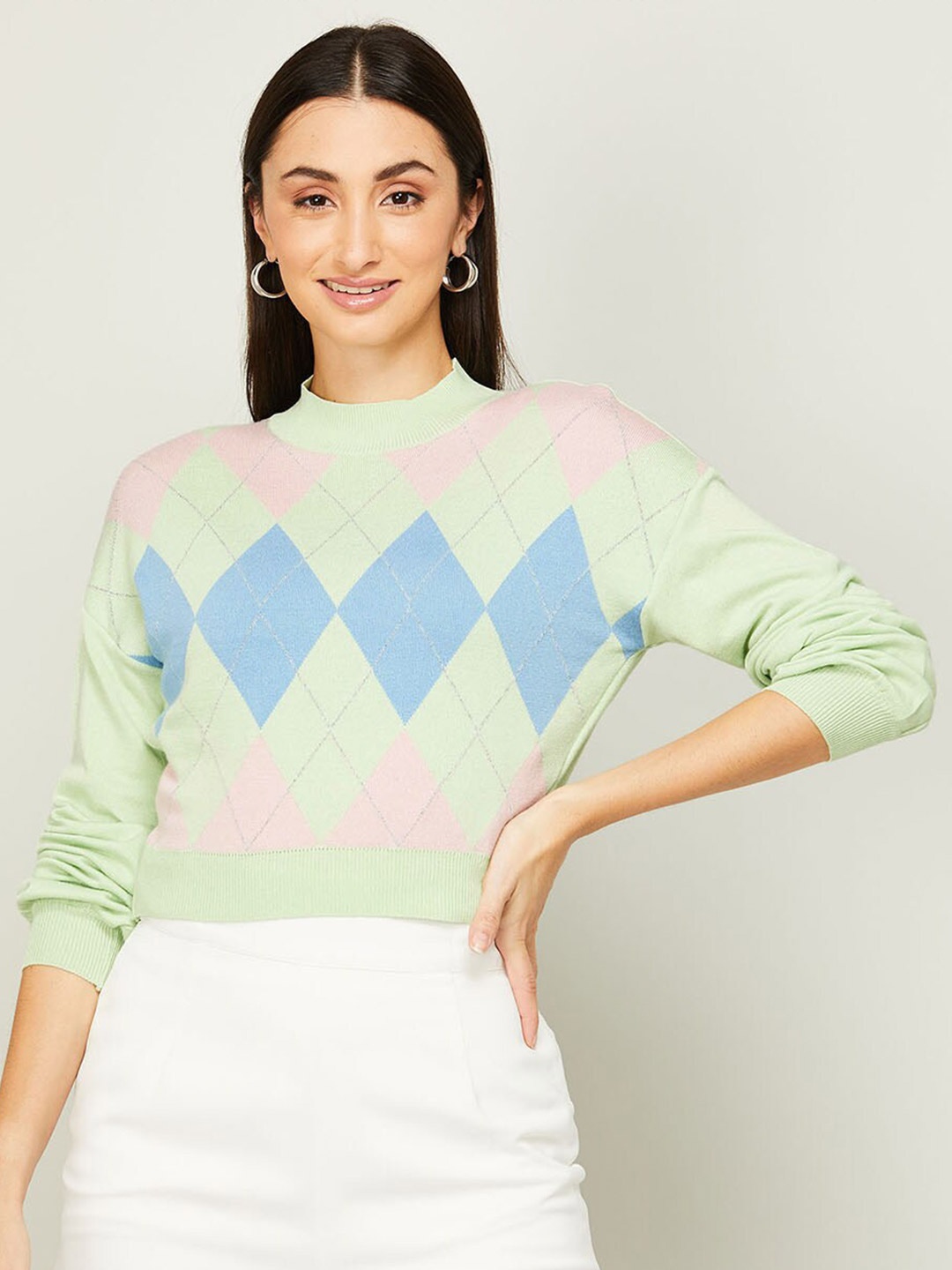 

Ginger by Lifestyle Green Printed Top