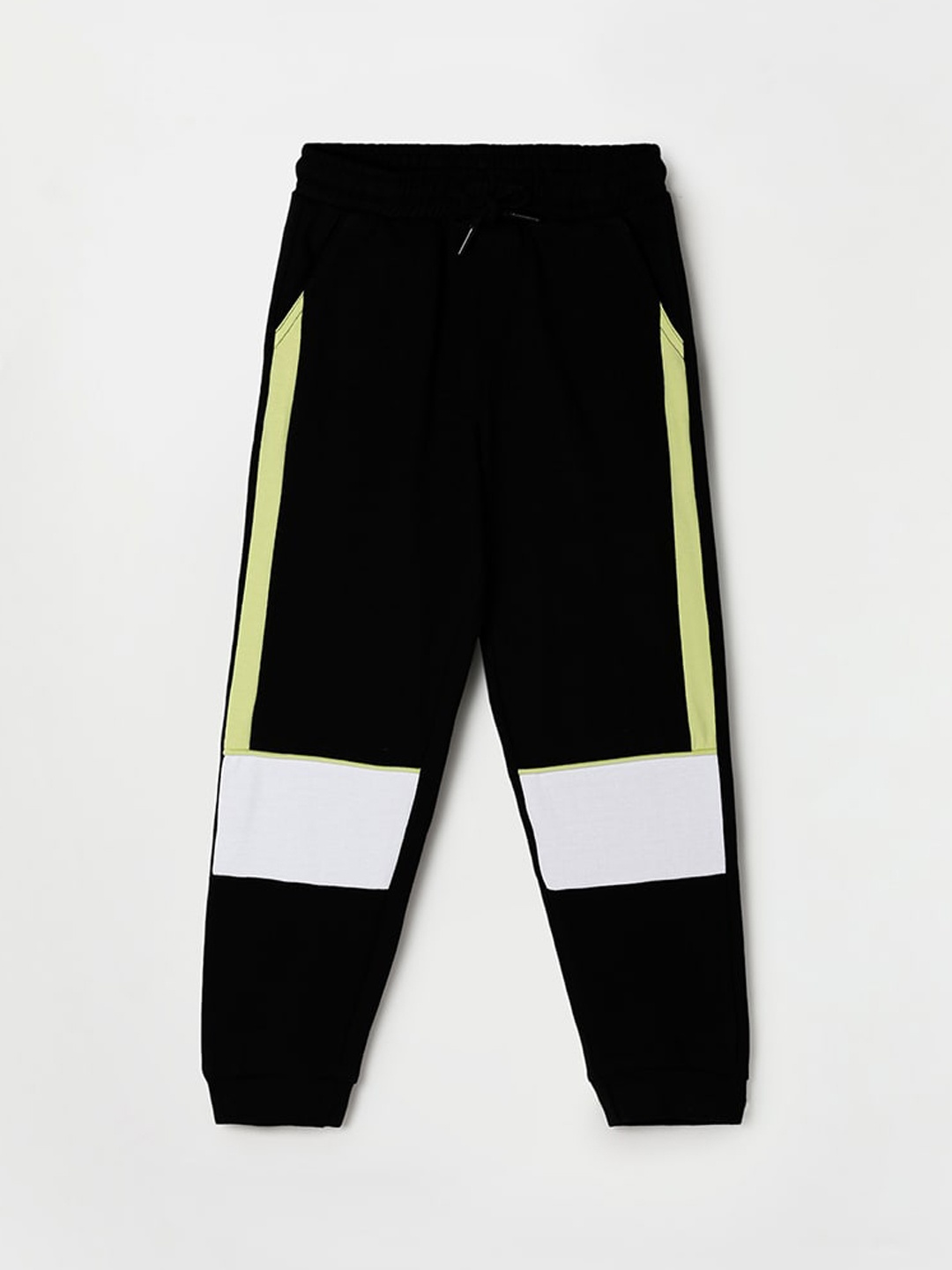 

Fame Forever by Lifestyle Boys Black Colorblocked Pure Cotton Joggers