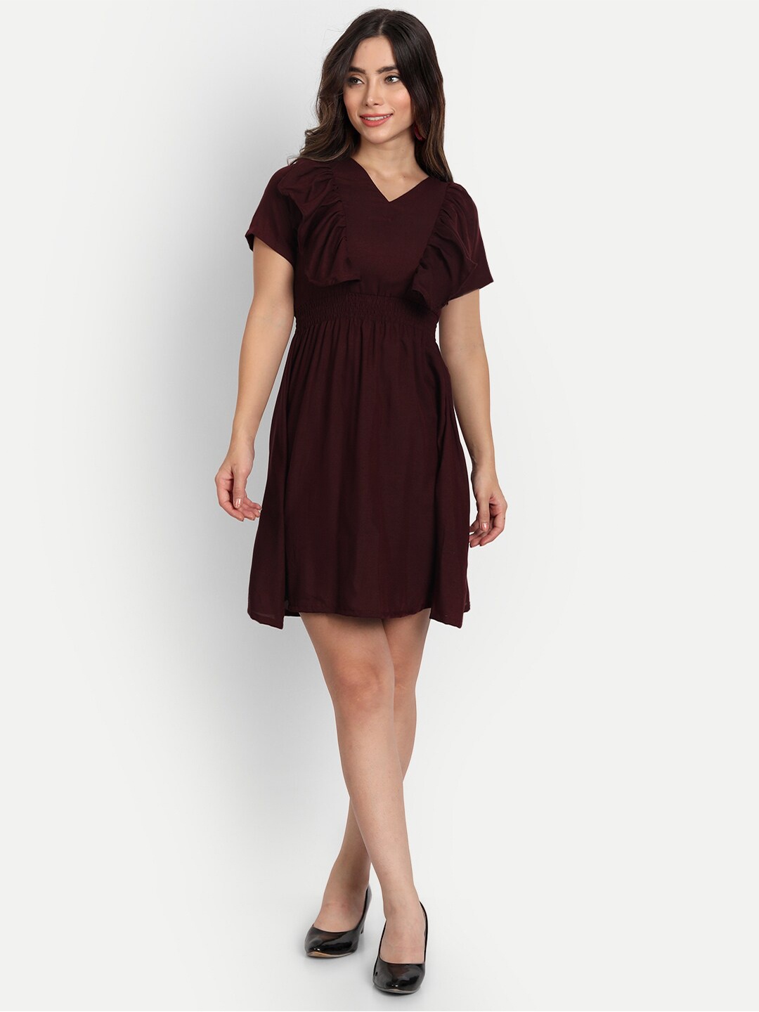 

GUFRINA Women Burgundy Solid Dress