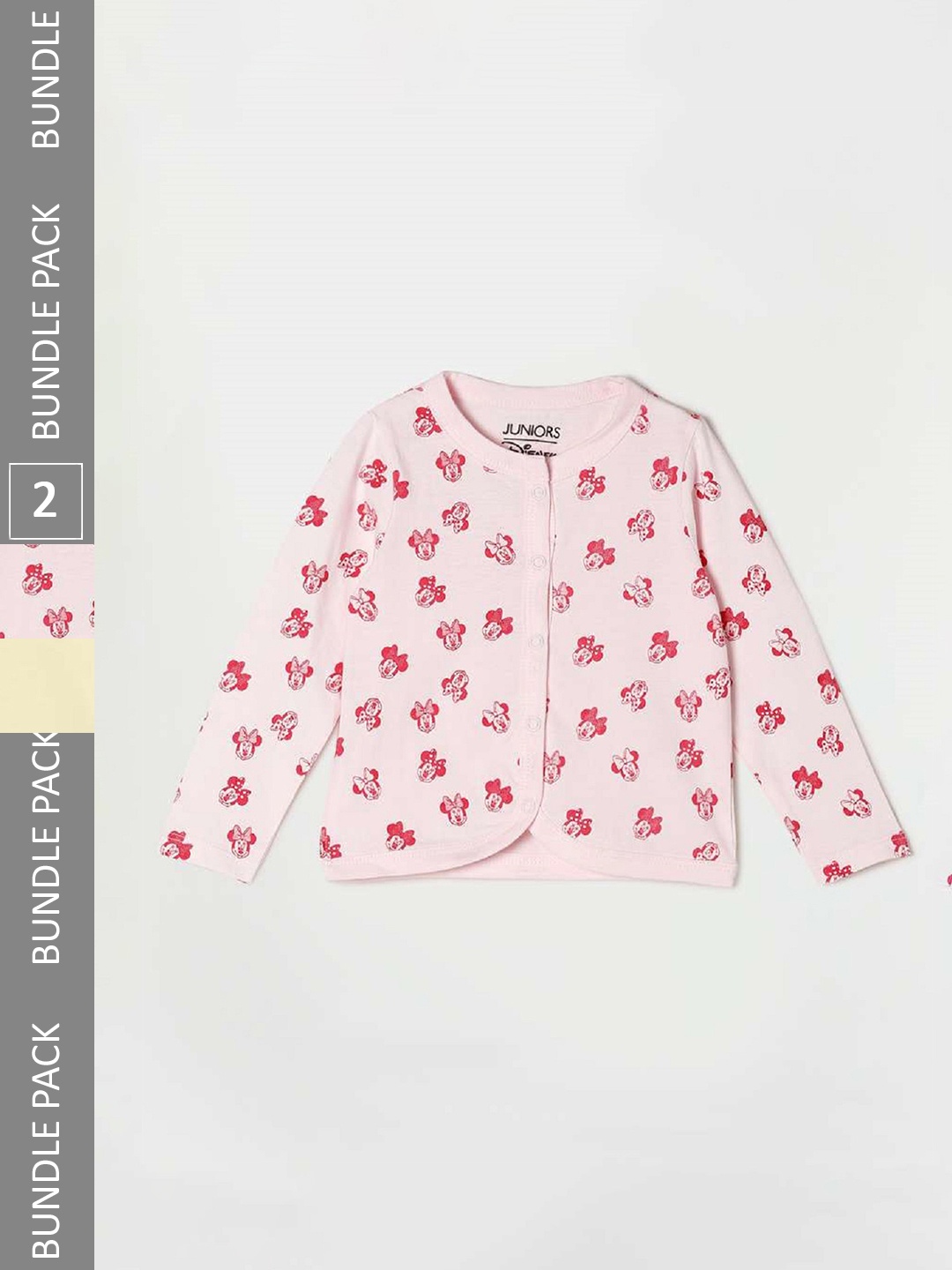 

Juniors by Lifestyle Girls Pack Of 2 Printed Pure Cotton Cardigan Sweaters, Pink