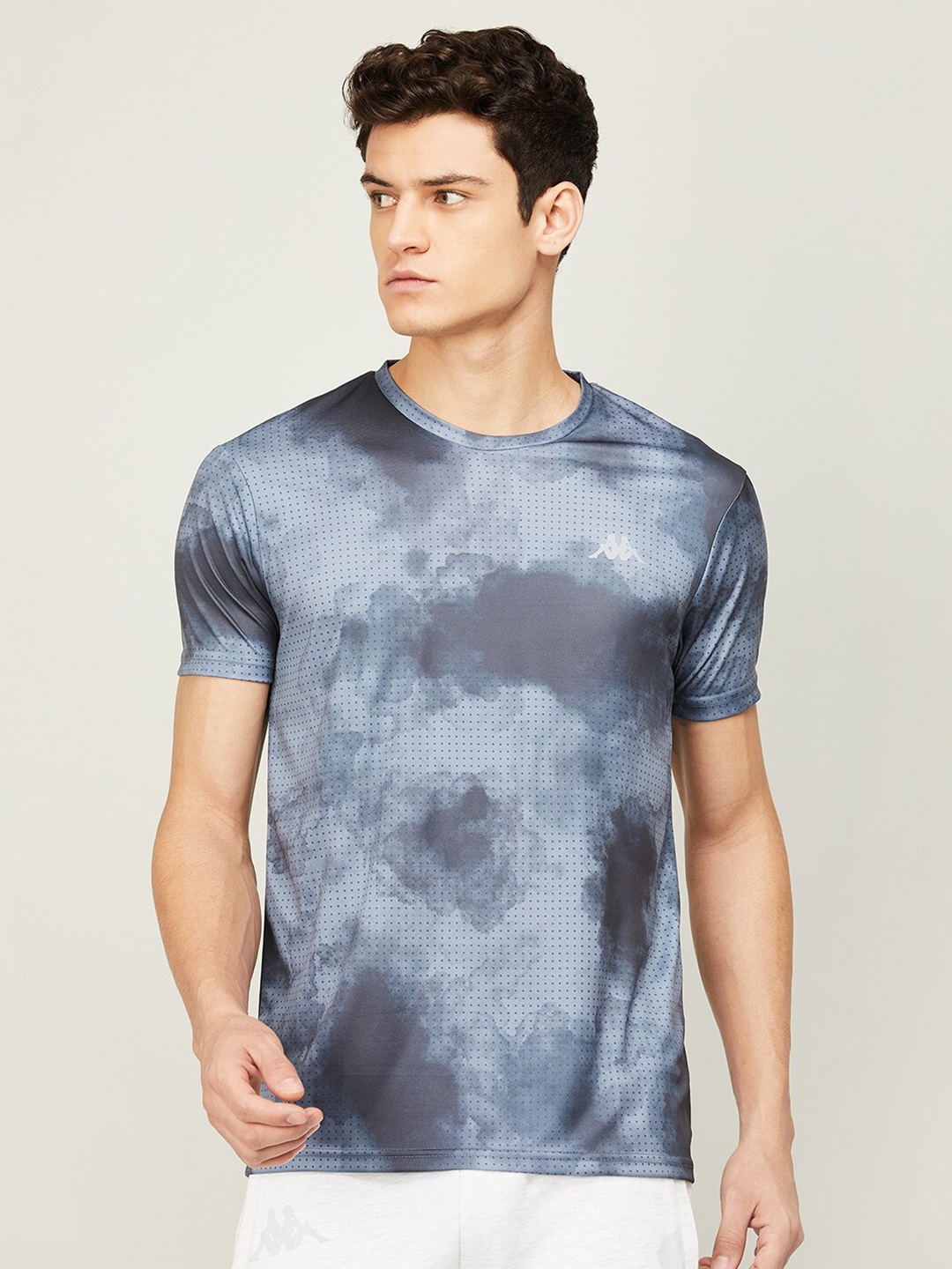 

Kappa Men Grey Tie and Dye Dyed T-shirt