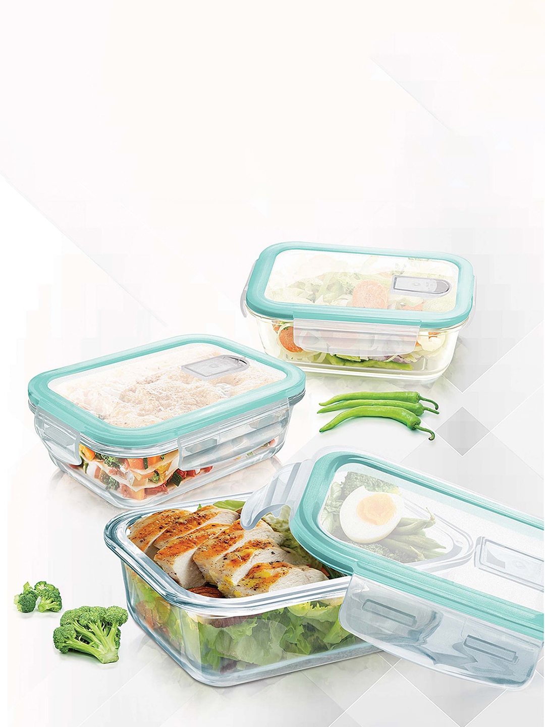 

Treo Transparent Hi Borosilicate Clip Fresh Rectangular Container 200 ml