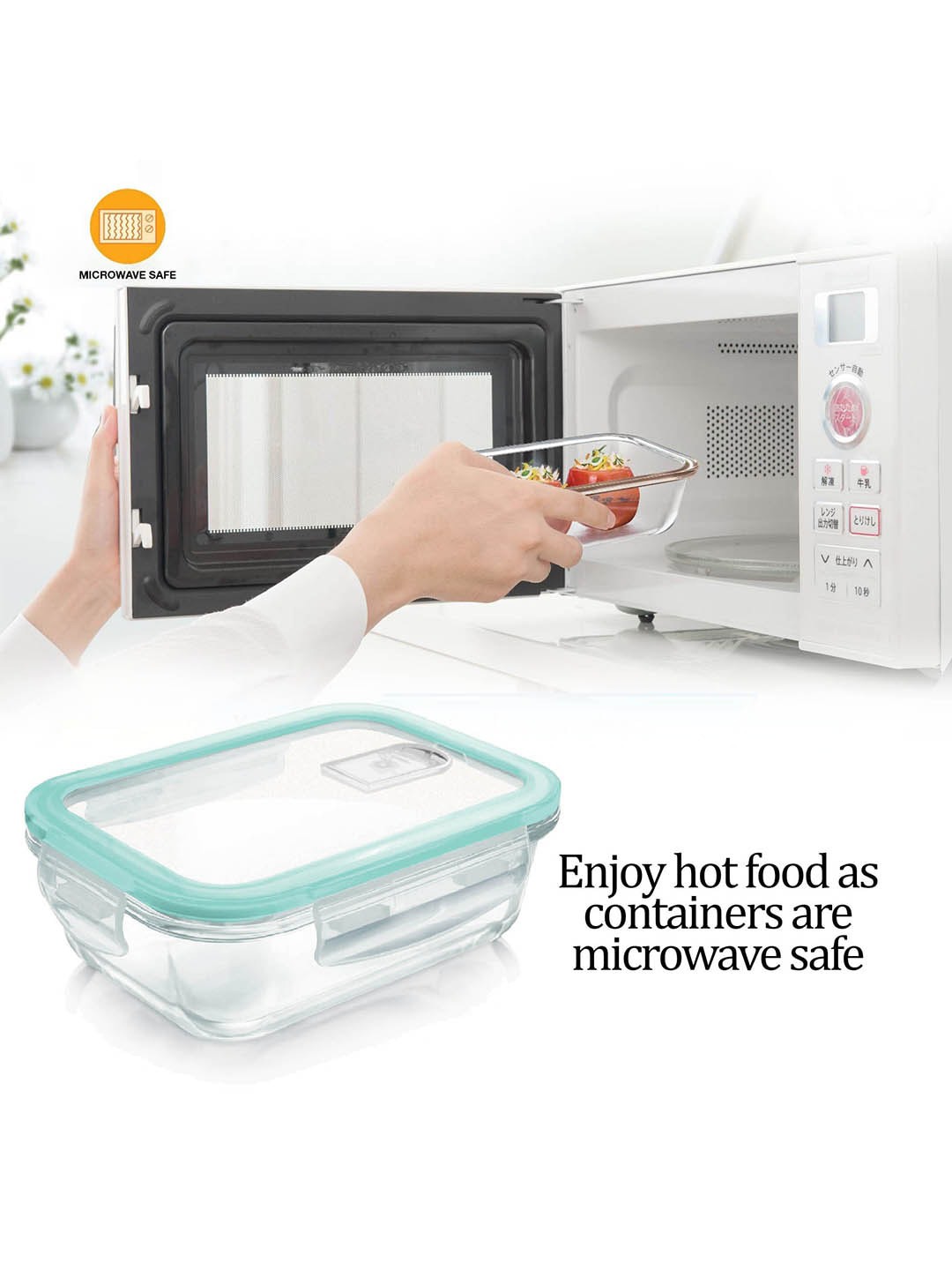

Treo Transparent Hi Borosilicate Clip Fresh Rectangular Container 1000 ml