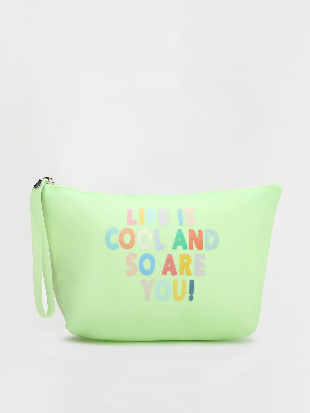 

Ginger by Lifestyle Green Typography Printed Handbag